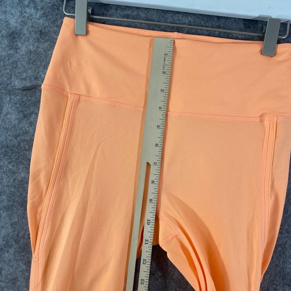 Free People Movement Leggings Small Neon Orange High Rise Infinity Cutout Capri - Picture 7 of 12